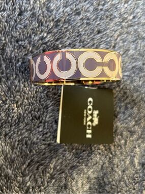 Coach Gold-Tone Enamel Bangle Bracelet